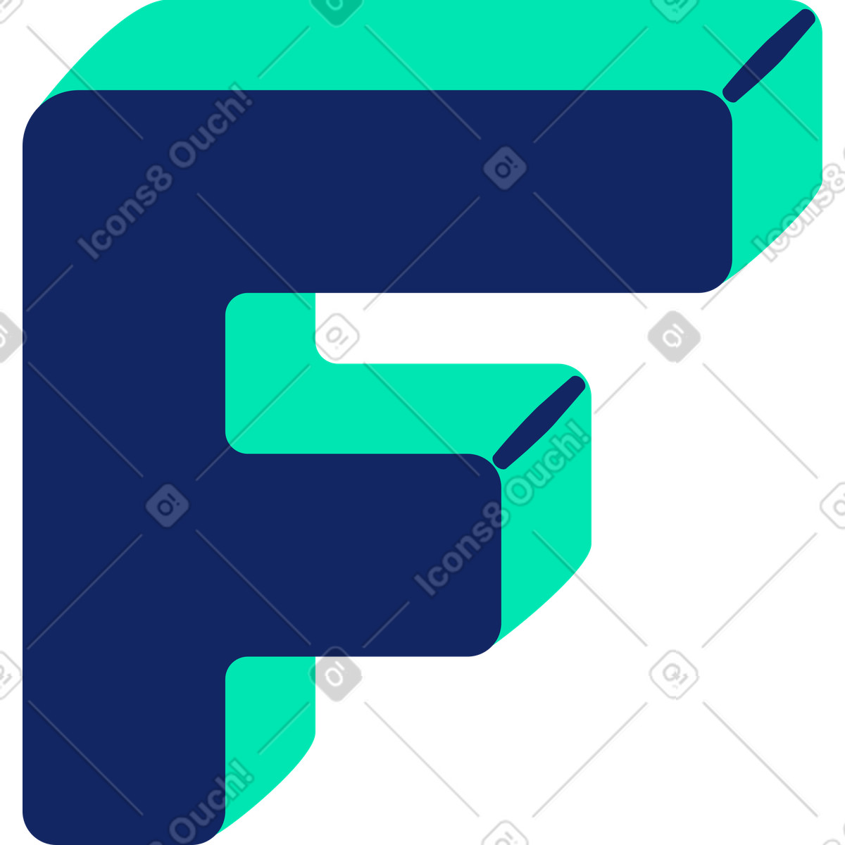 Ilustración Letra f en estilo Cyborg a descargar en PNG y SVG
