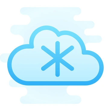 An icon depicting a cloud with a snowflake symbol to represent cold weather.