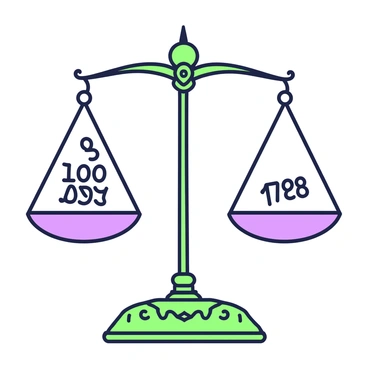 Traditional balance scales, with trial balance numbers on either side