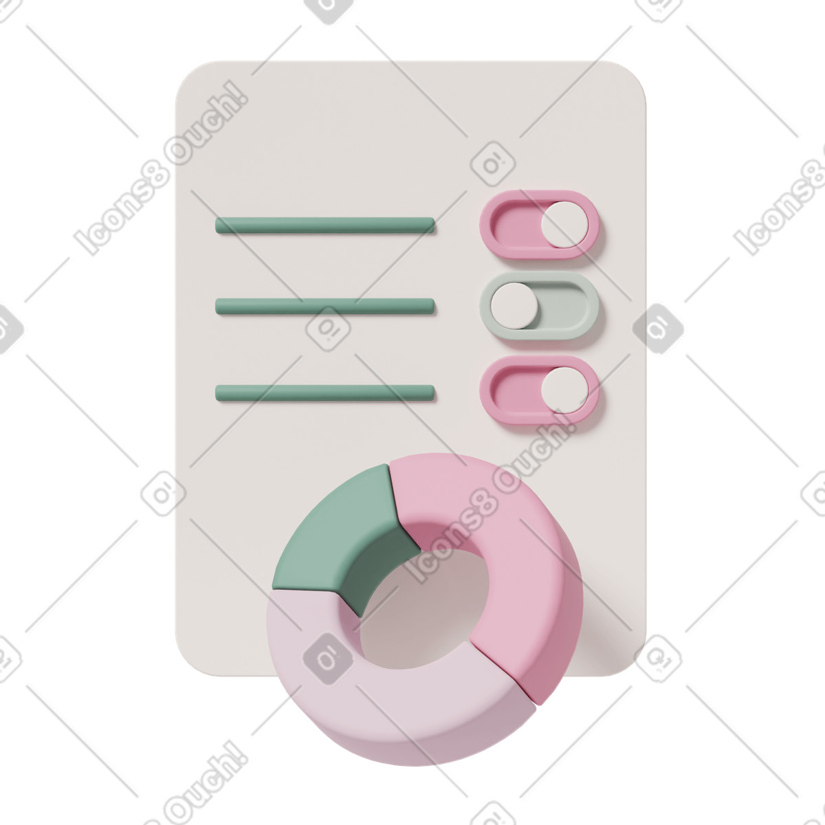 3D Casual life スタイルの Candlesticks chart 3 のイラストをPNG、SVG形式でダウンロード