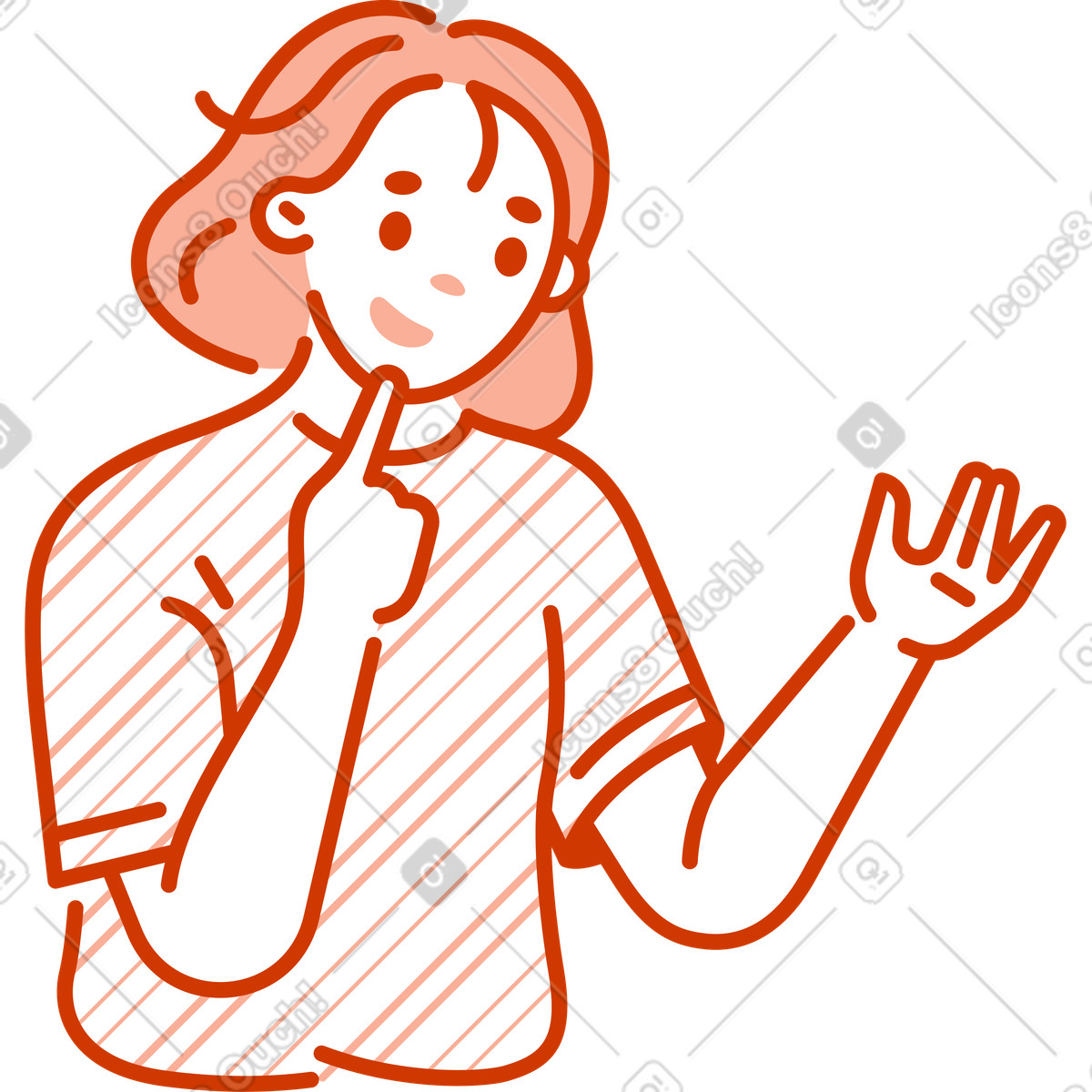 Woman thinking illustration in Natty style download in PNG, SVG