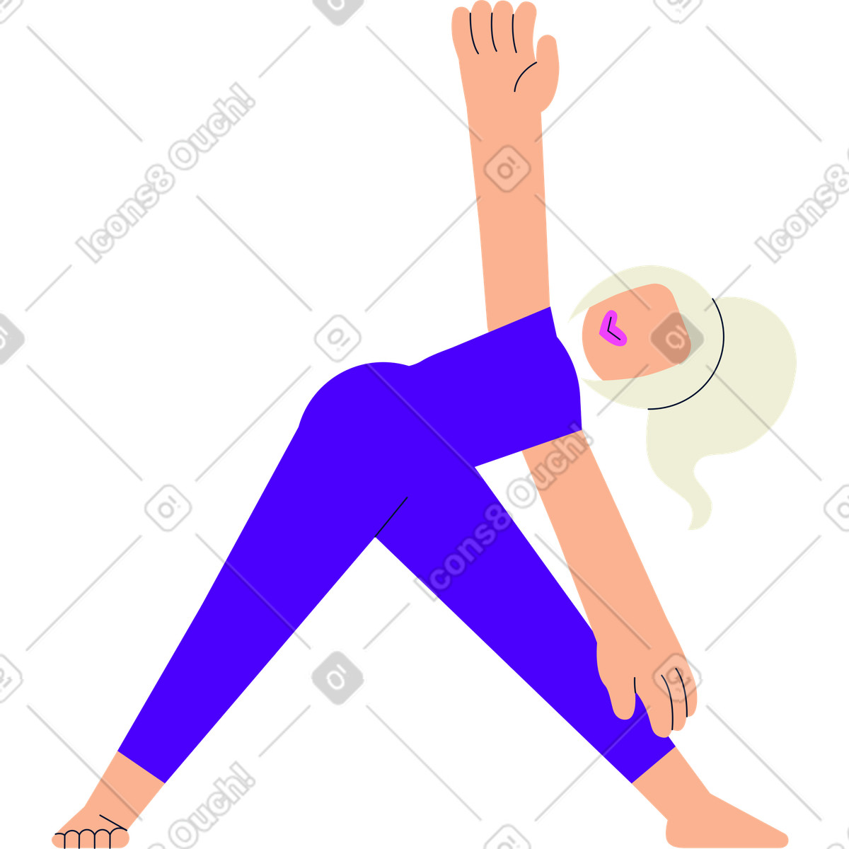 Illustration Femme faisant du yoga dans le style Cubes à télécharger aux formats PNG, SVG