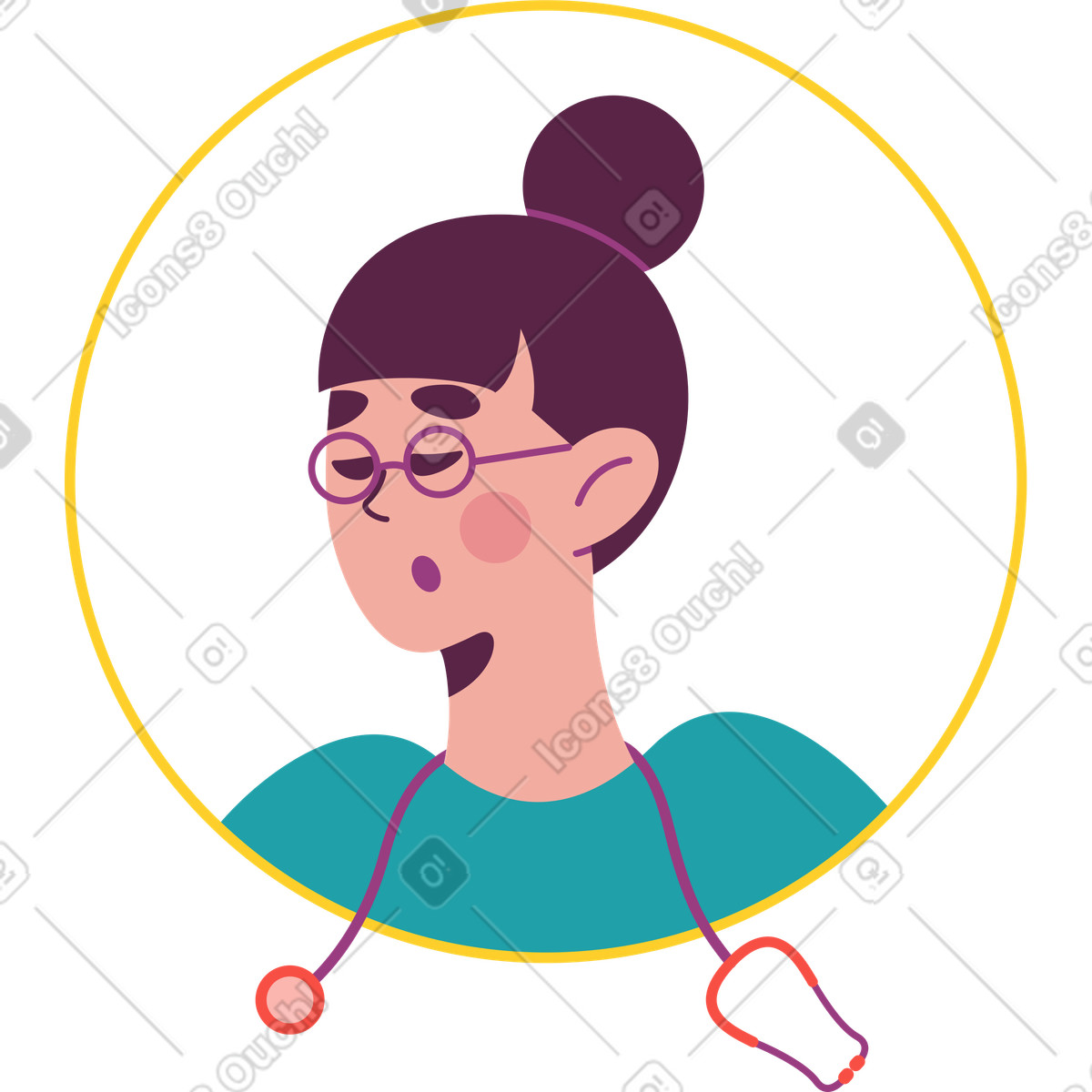 Ilustración Avatar veterinario en estilo Sammy a descargar en PNG y SVG
