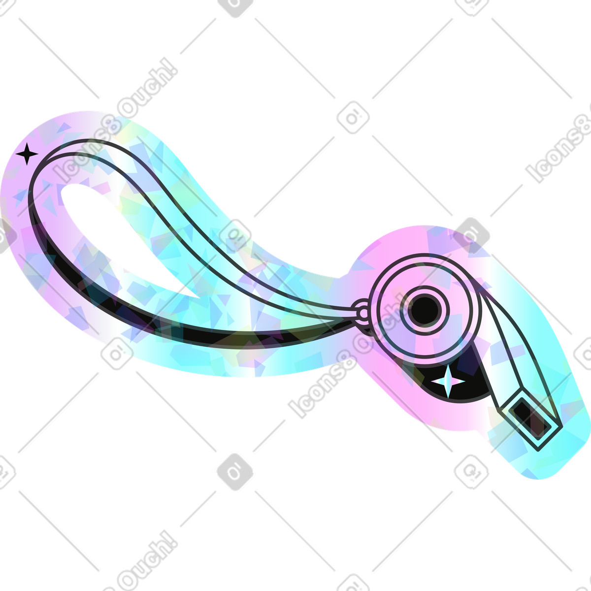 Ilustração de Apito em no estilo Holostickers para baixar em PNG, SVG