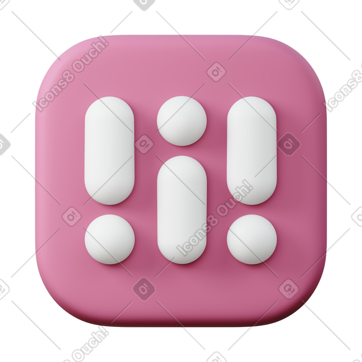 下载 3D Sugary 风格的 Iconizer 插画，支持 PNG、SVG 格式