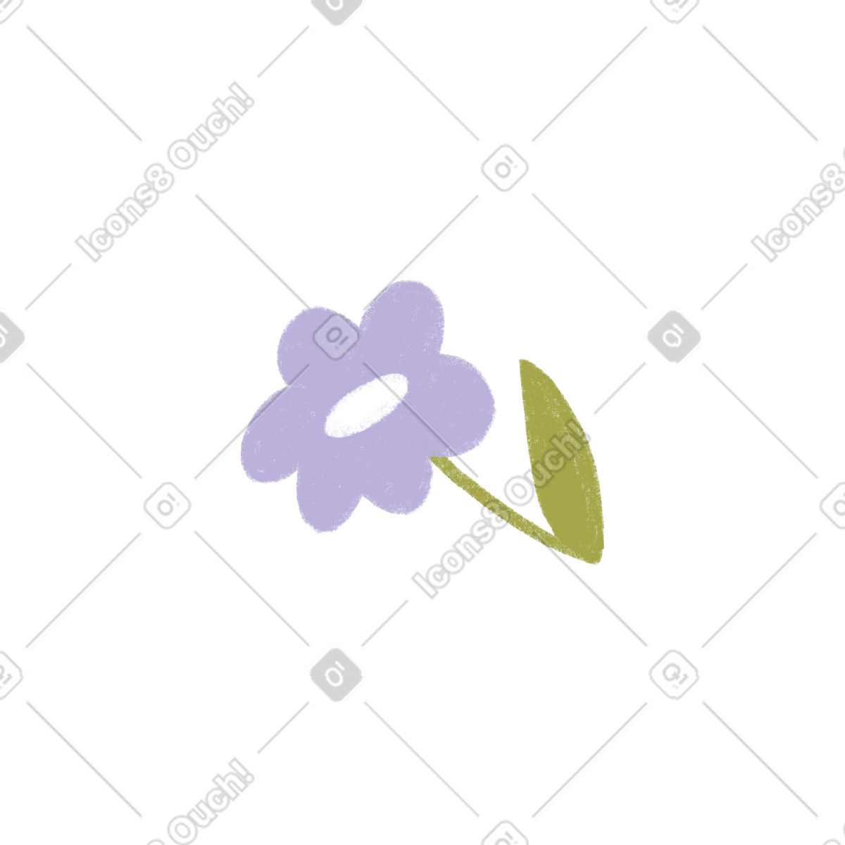 Ilustración Purple flower en estilo Tutti a descargar en PNG y SVG