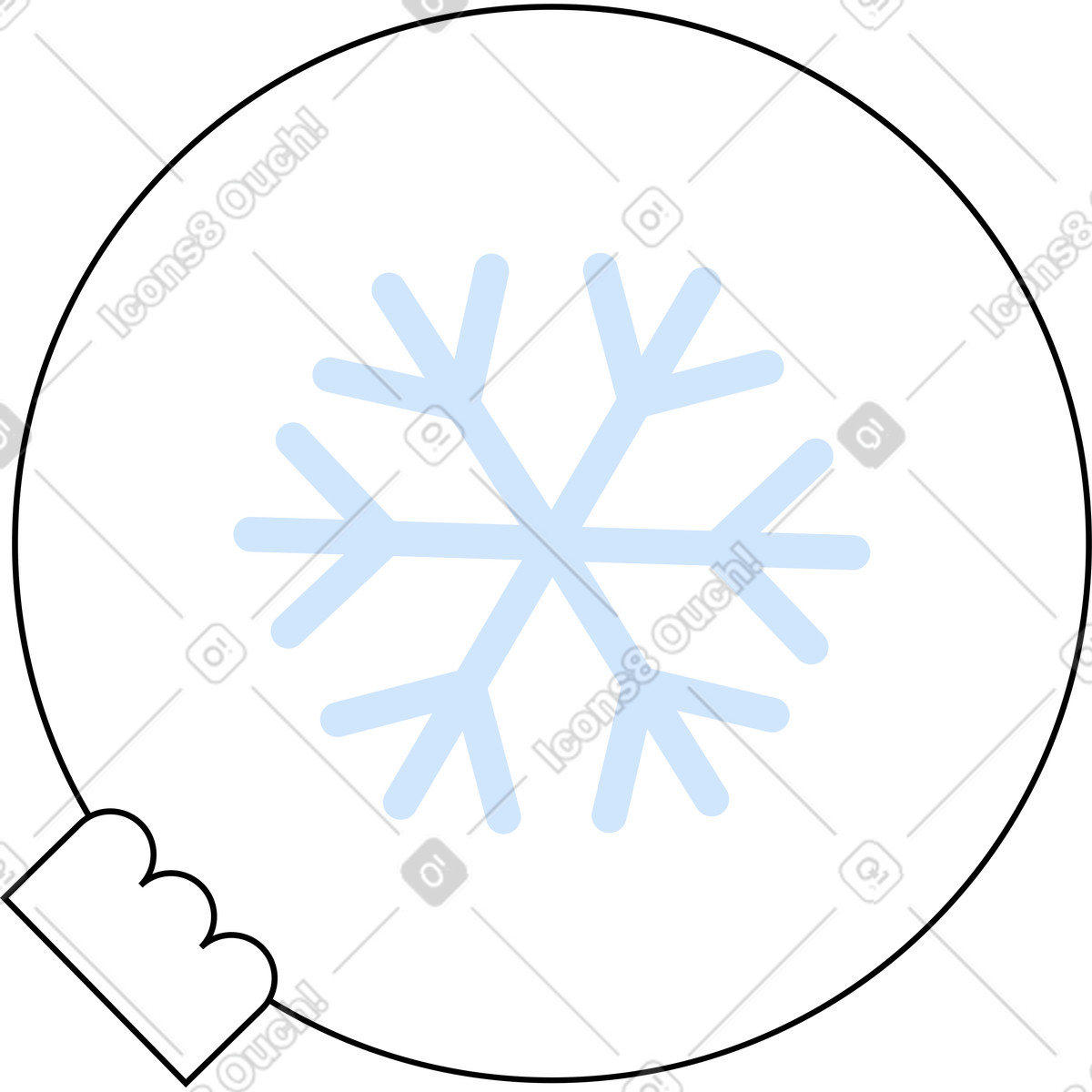 Ilustración Juguete navideño con copo de nieve en estilo Tiny a descargar en PNG y SVG