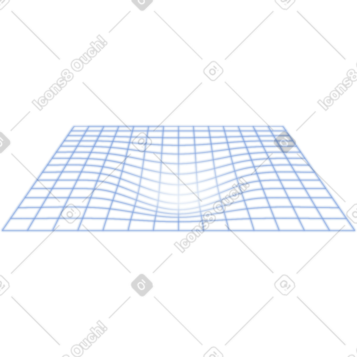 Piattaforma wireframe con rientranza illustrazione in stile Dimension scarica in PNG, SVG