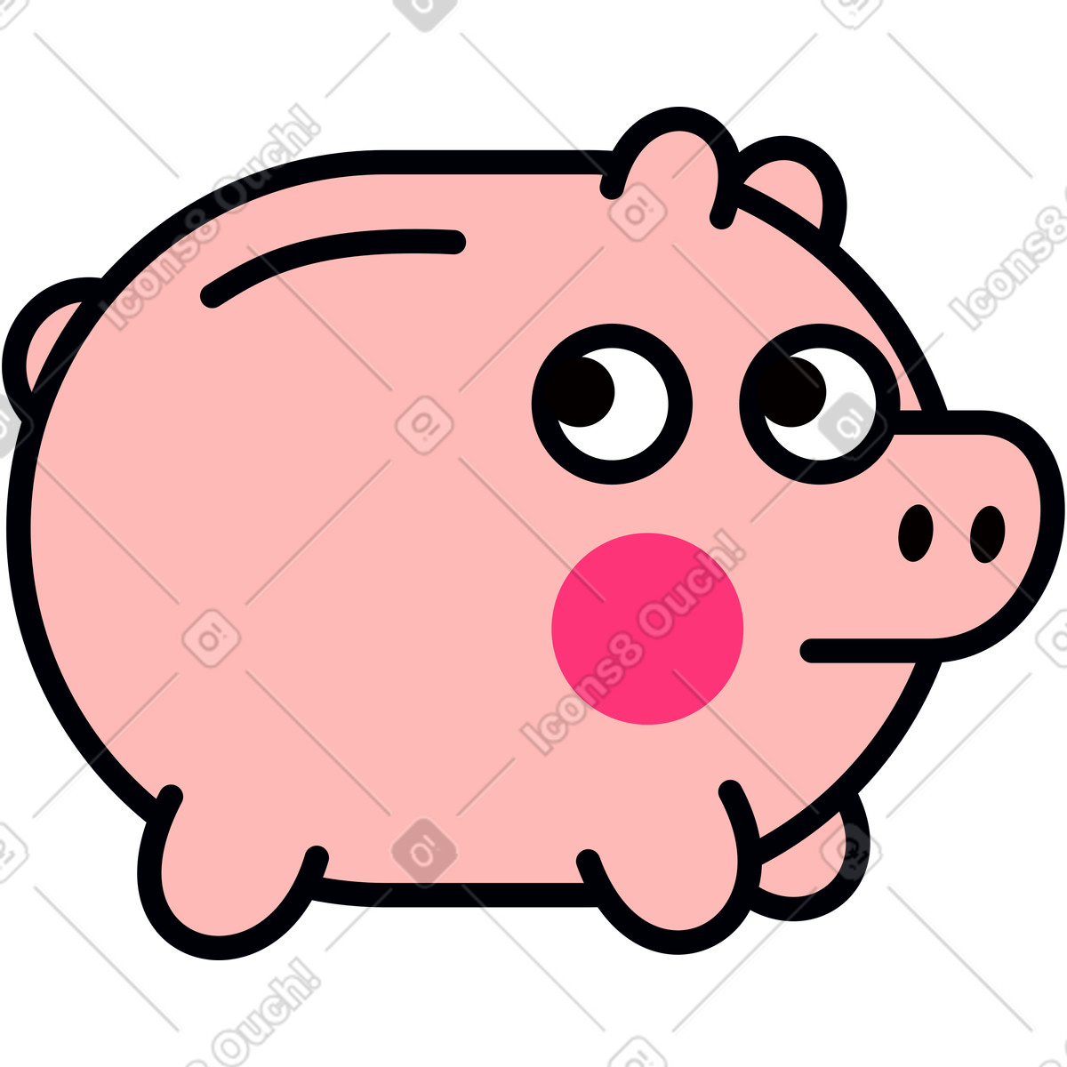 Ilustração de Cofrinho rosa em no estilo Droll para baixar em PNG, SVG