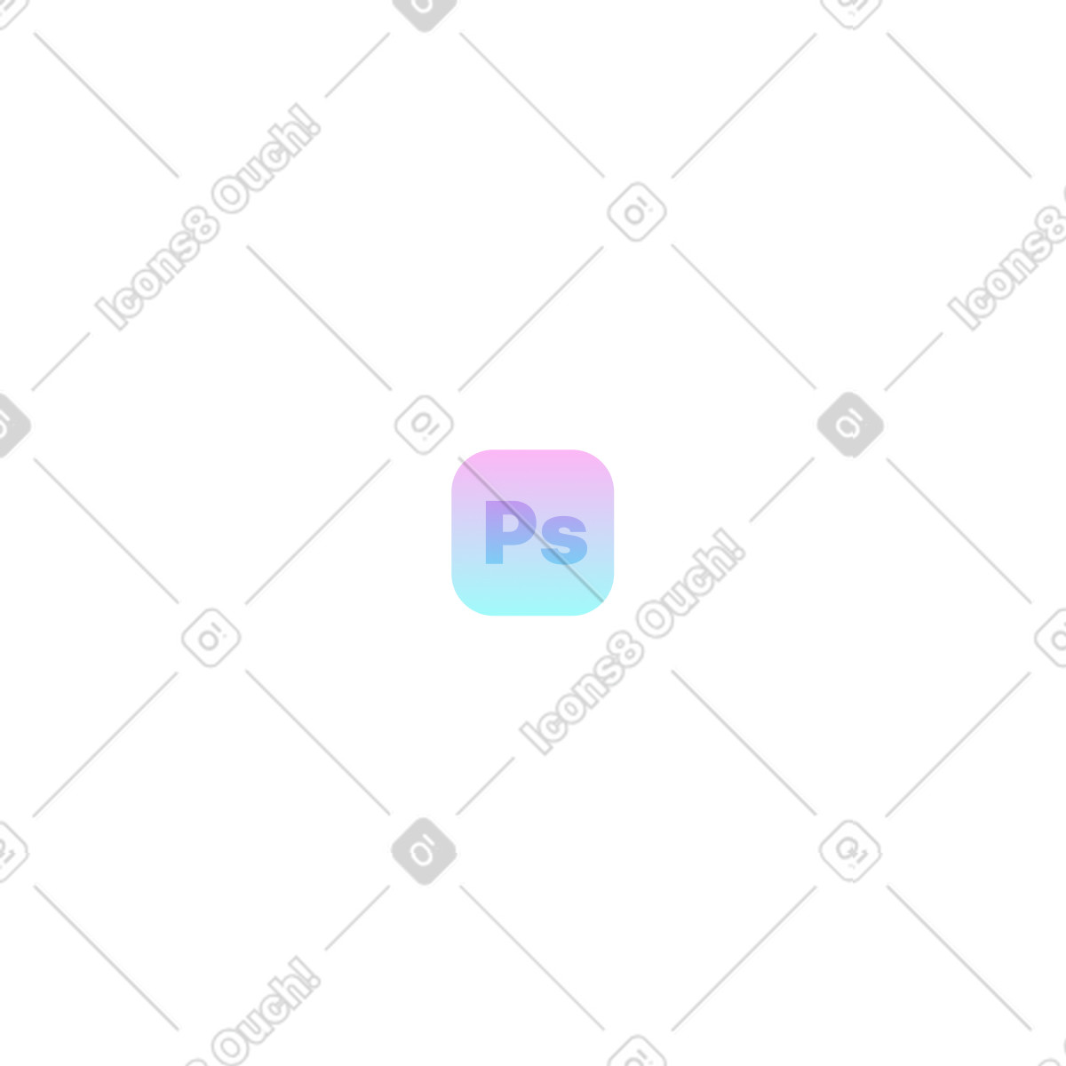 Ilustración Icono de photoshop en estilo Chromed a descargar en PNG y SVG