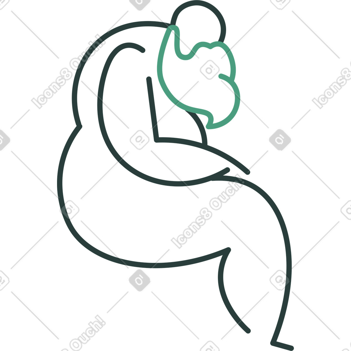 Macaroni スタイルの 座っている祖父 のイラストをPNG、SVG形式でダウンロード