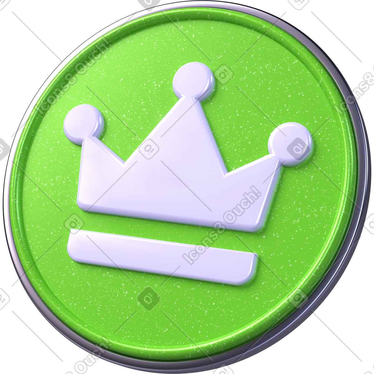 Ilustración Insignia de membresía premium, recompensa ícono corona, acceso usuario exclusivo en estilo 3D Boost a descargar en PNG y SVG