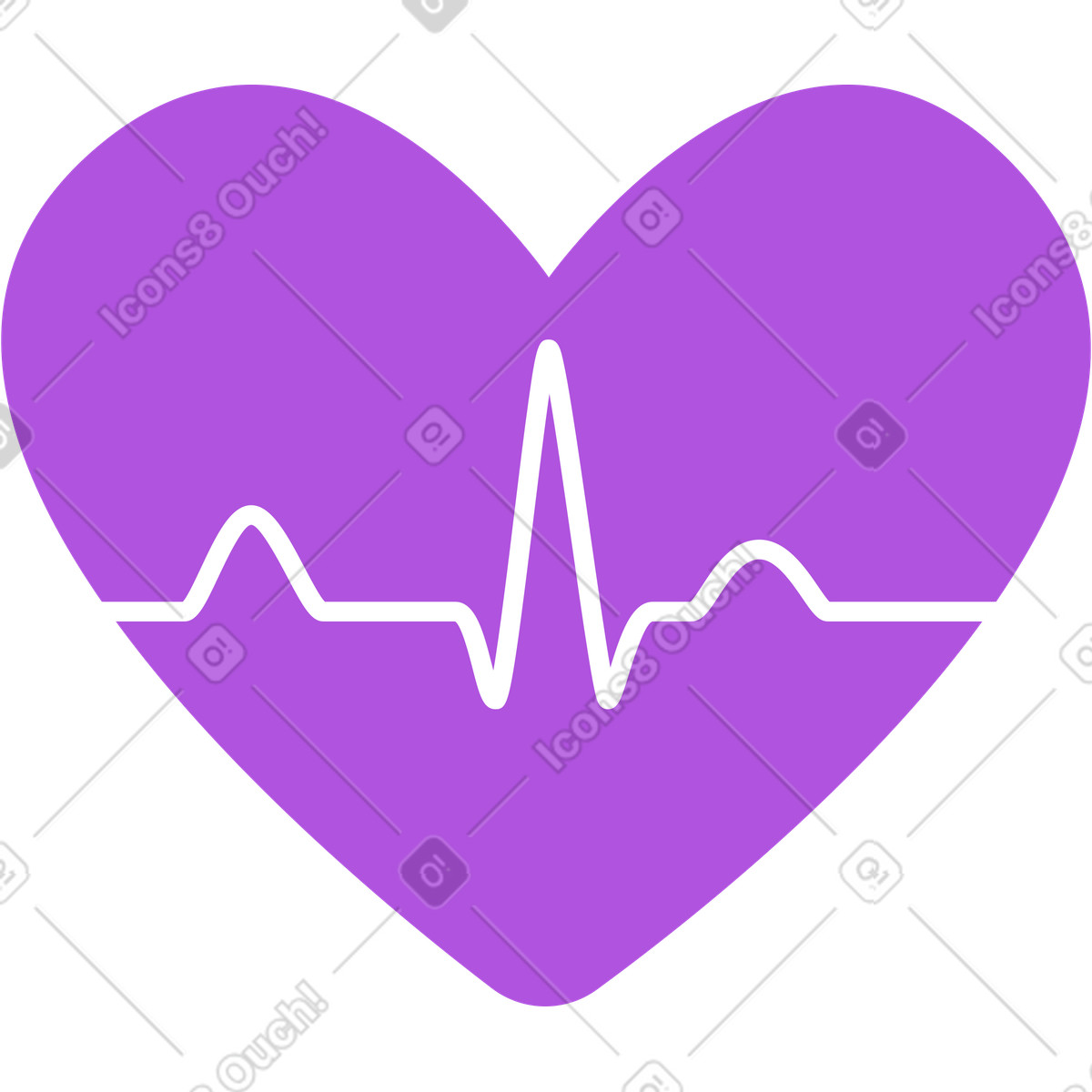 Ilustração de Coração com eletrocardiograma em no estilo Grapy para baixar em PNG, SVG