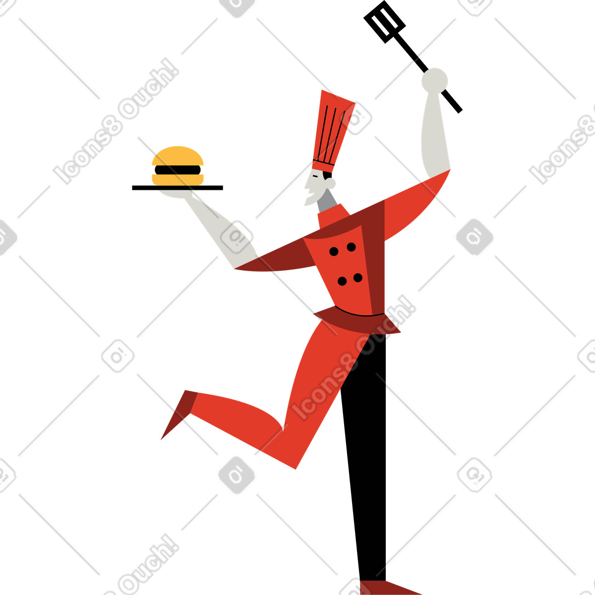 Illustration Cuisinier dans le style Burgundy à télécharger aux formats PNG, SVG