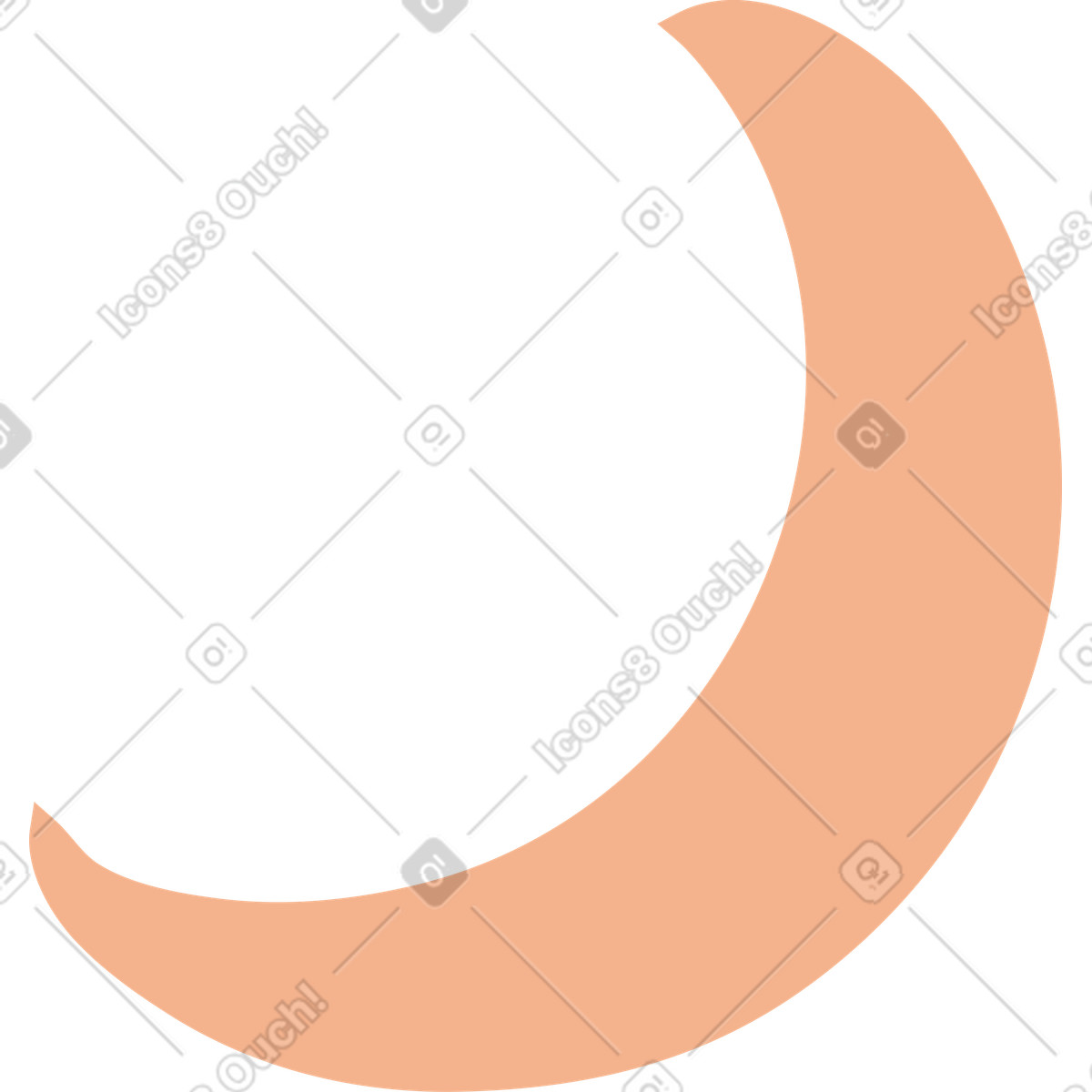 Stripy 스타일의 달 일러스트레이션 PNG, SVG 다운로드