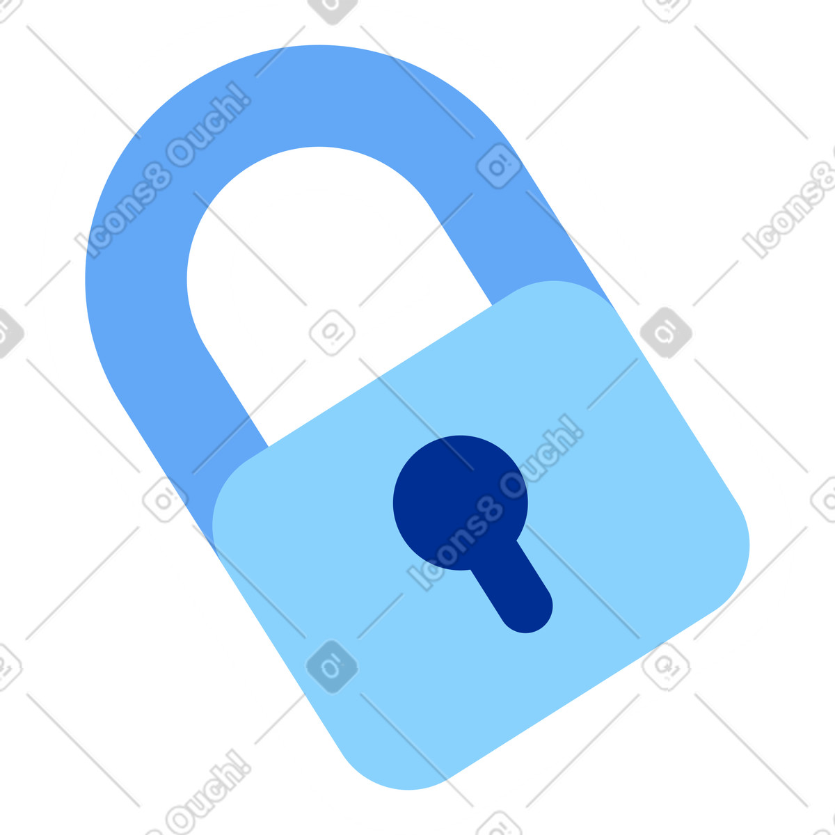 Sticker closed lock illustration in Glossy style download in PNG, SVG