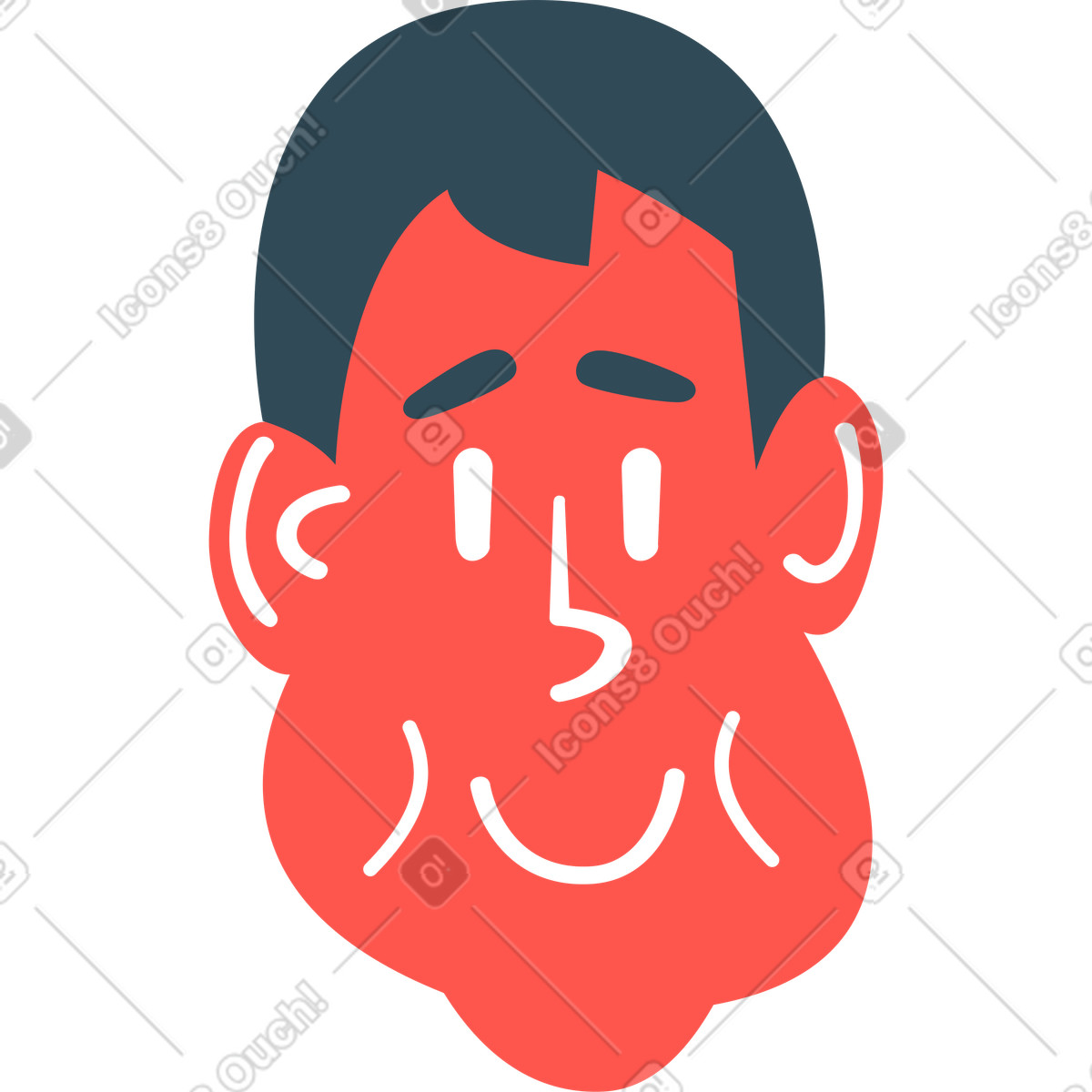 Illustration Tête de garçon dans le style Kingdom à télécharger aux formats PNG, SVG