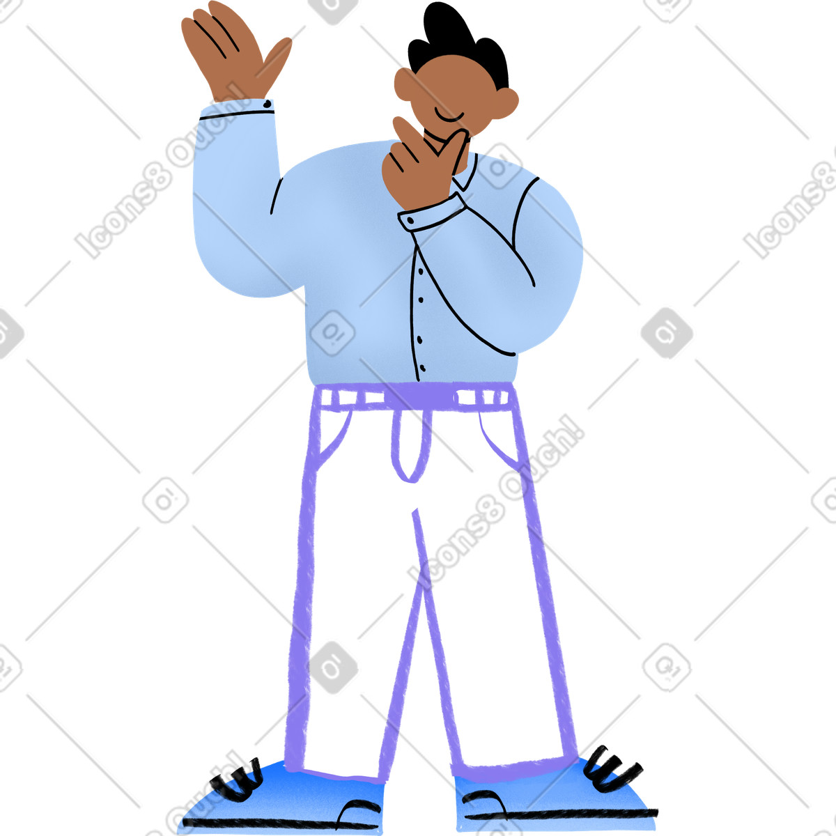 下载 Bonny 风格的 Man in office clothes standing and thinking 插画，支持 PNG、SVG 格式