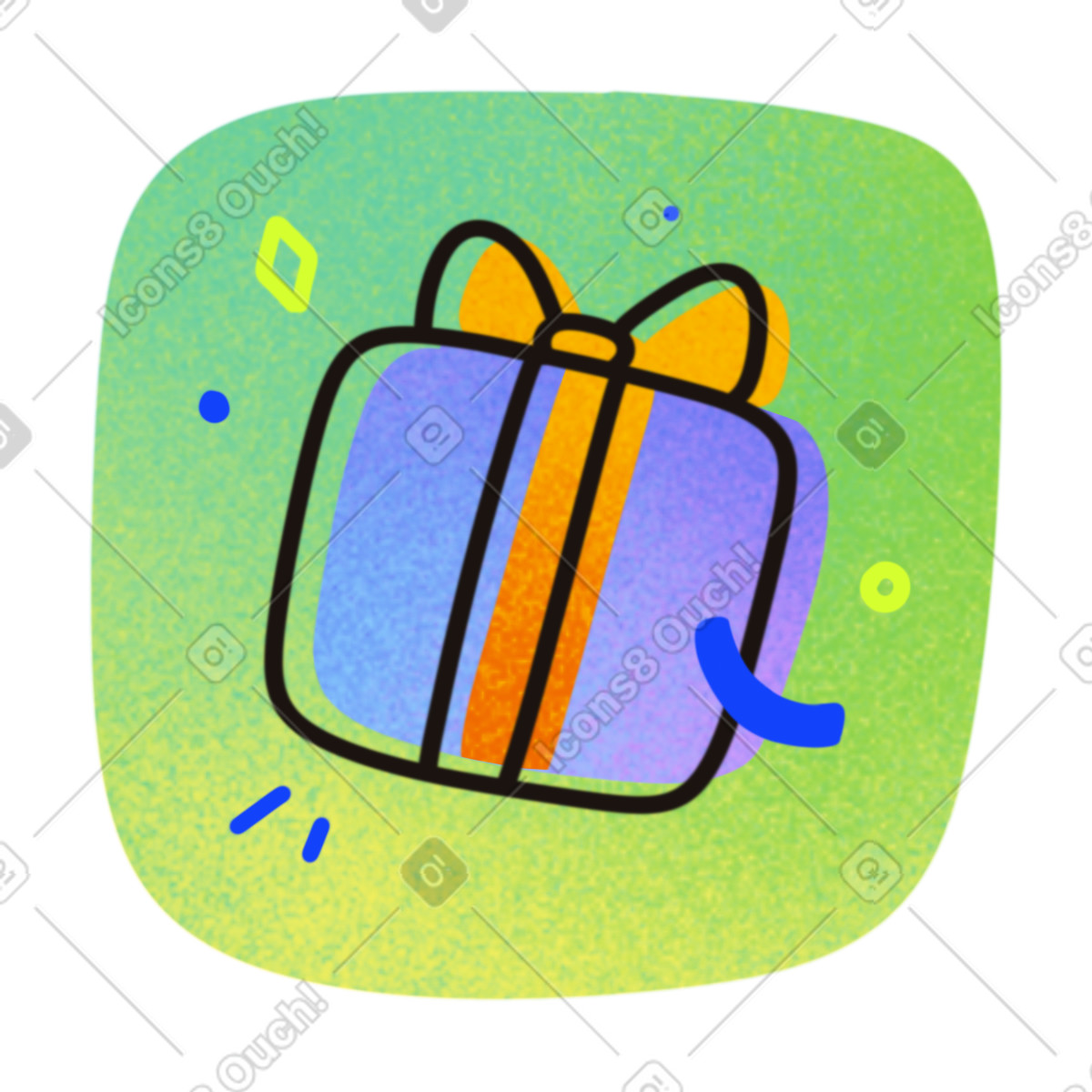 Ilustración Gift box en estilo Flow a descargar en PNG y SVG