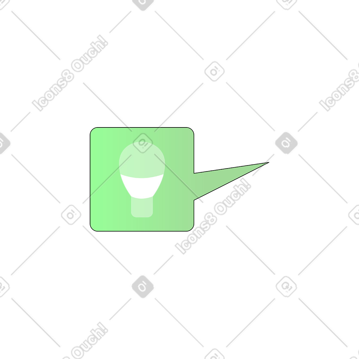 Ilustração de Balão fala com ícone lâmpada inteligente em no estilo Pop para baixar em PNG, SVG