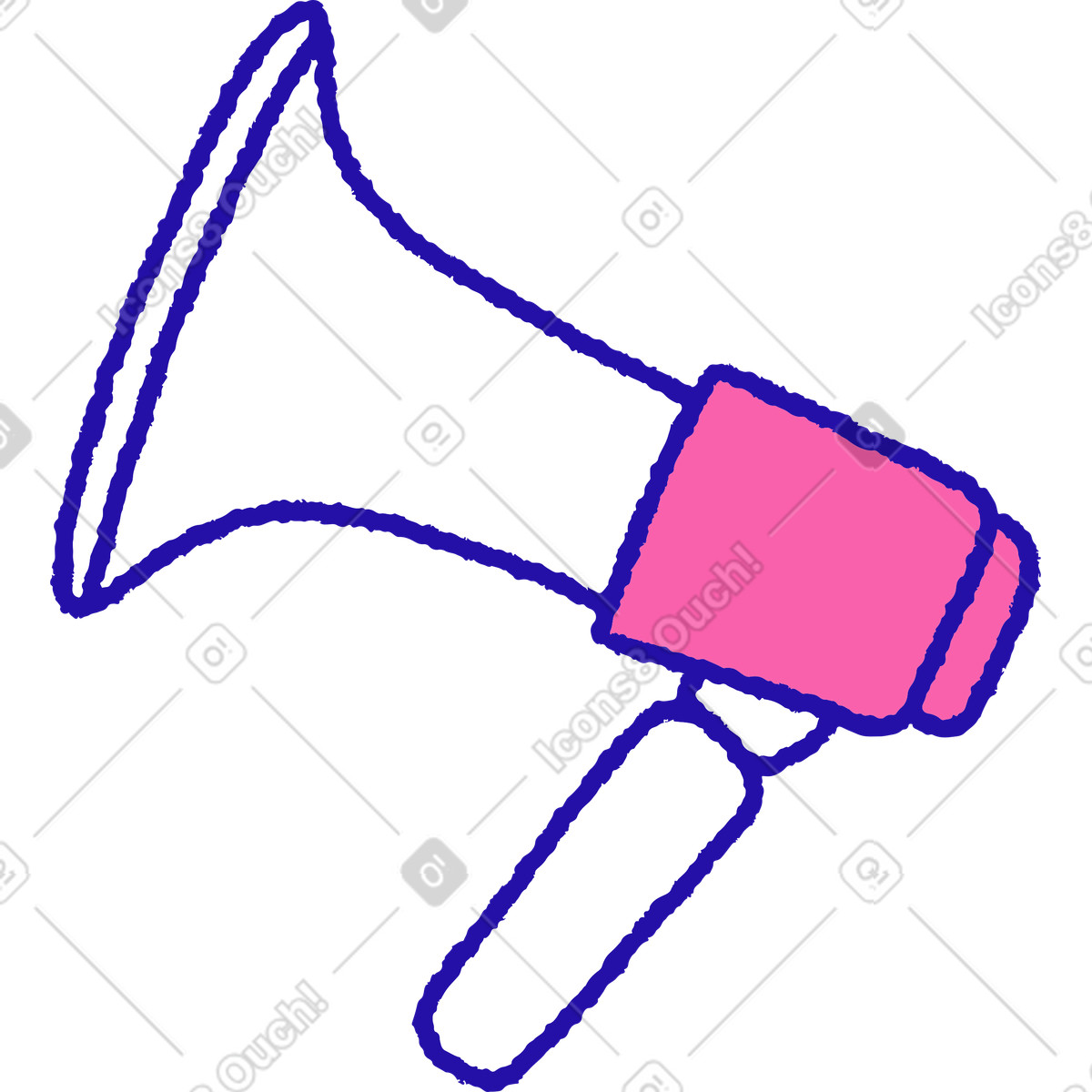 Ilustración Megáfono en estilo Whimsy a descargar en PNG y SVG