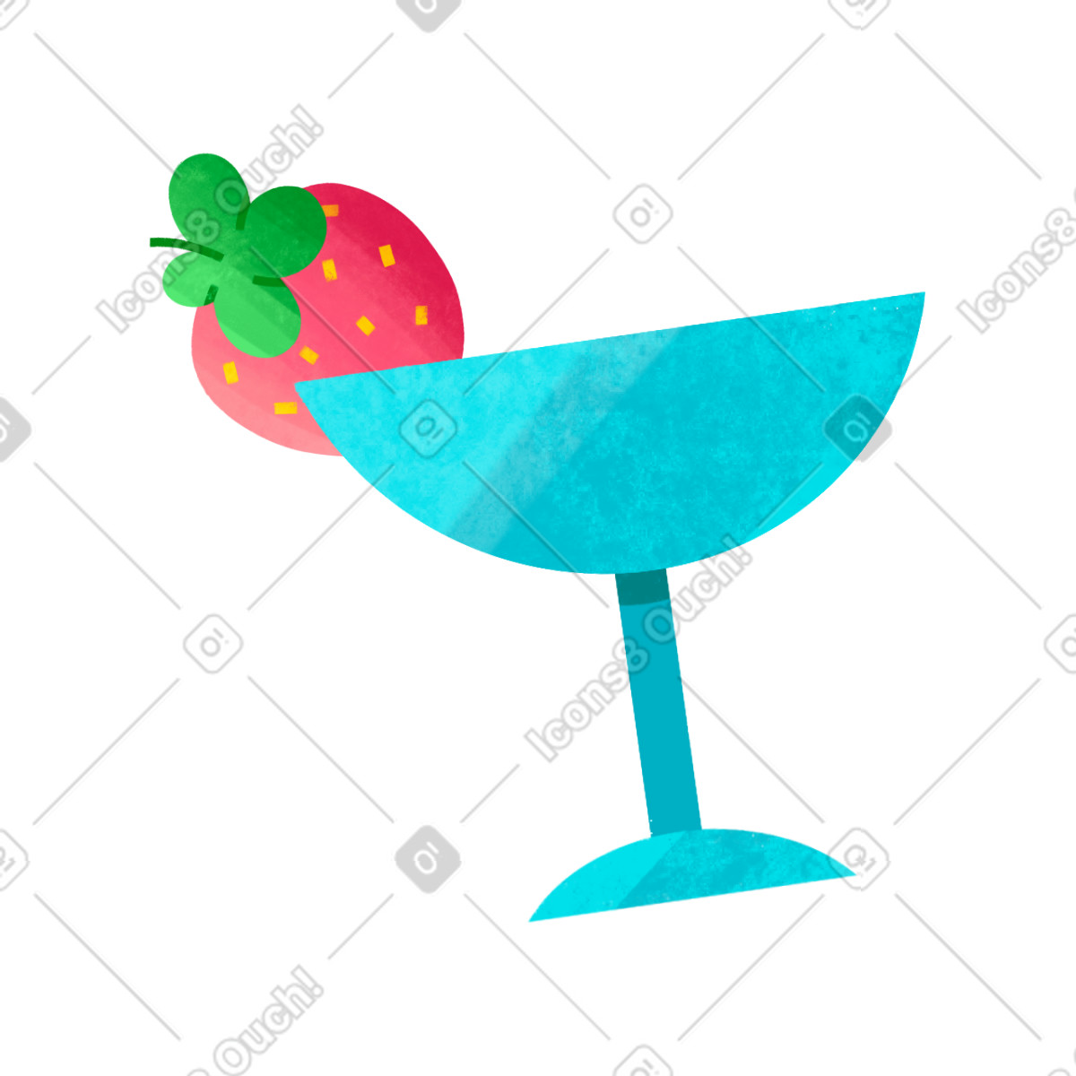 Bonbon スタイルの Glass goblet with strawberries のイラストをPNG、SVG形式でダウンロード