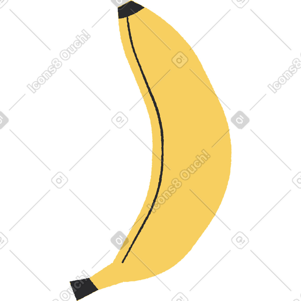 Banana illustration in Pablo style download in PNG, SVG
