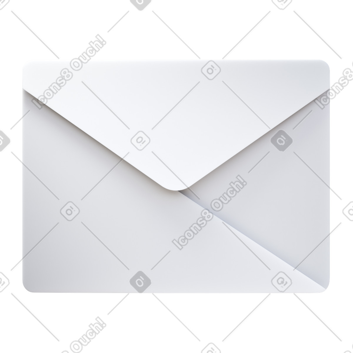Ilustración White envelope en estilo 3D Fluency a descargar en PNG y SVG