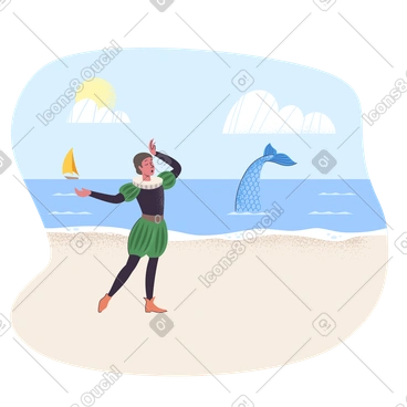 Man was shocked to see the mermaid PNG, SVG