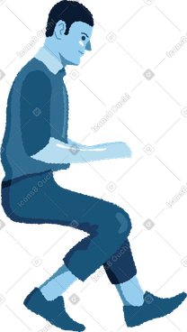 Man sitting side view PNG, SVG