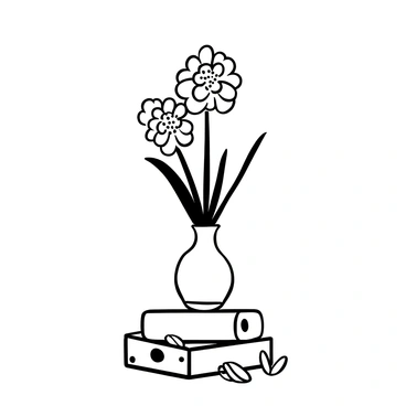 A simple "glass vase" filled with a "bouquet of allium flowers" is placed on a "wooden table." The vase has a smooth surface, reflecting light subtly. The allium flowers feature round clusters of small blooms, standing tall above the vase. The wooden table has a textured surface, showing the natural wood grain and knots. A few petals from the allium flowers are scattered around the base of the vase.