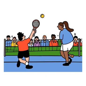 Two professional players in a competitive match, one about to deliver a decisive smash