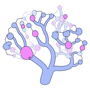 A close-up view of neurons within the cerebellum. The neurons have long, branching dendrites that extend outwards, creating a complex network of connections. Each neuron has a prominent cell body with a distinct nucleus. The background features a soft gradient that highlights the intricate details of the neuron structures, emphasizing the interconnections between them.