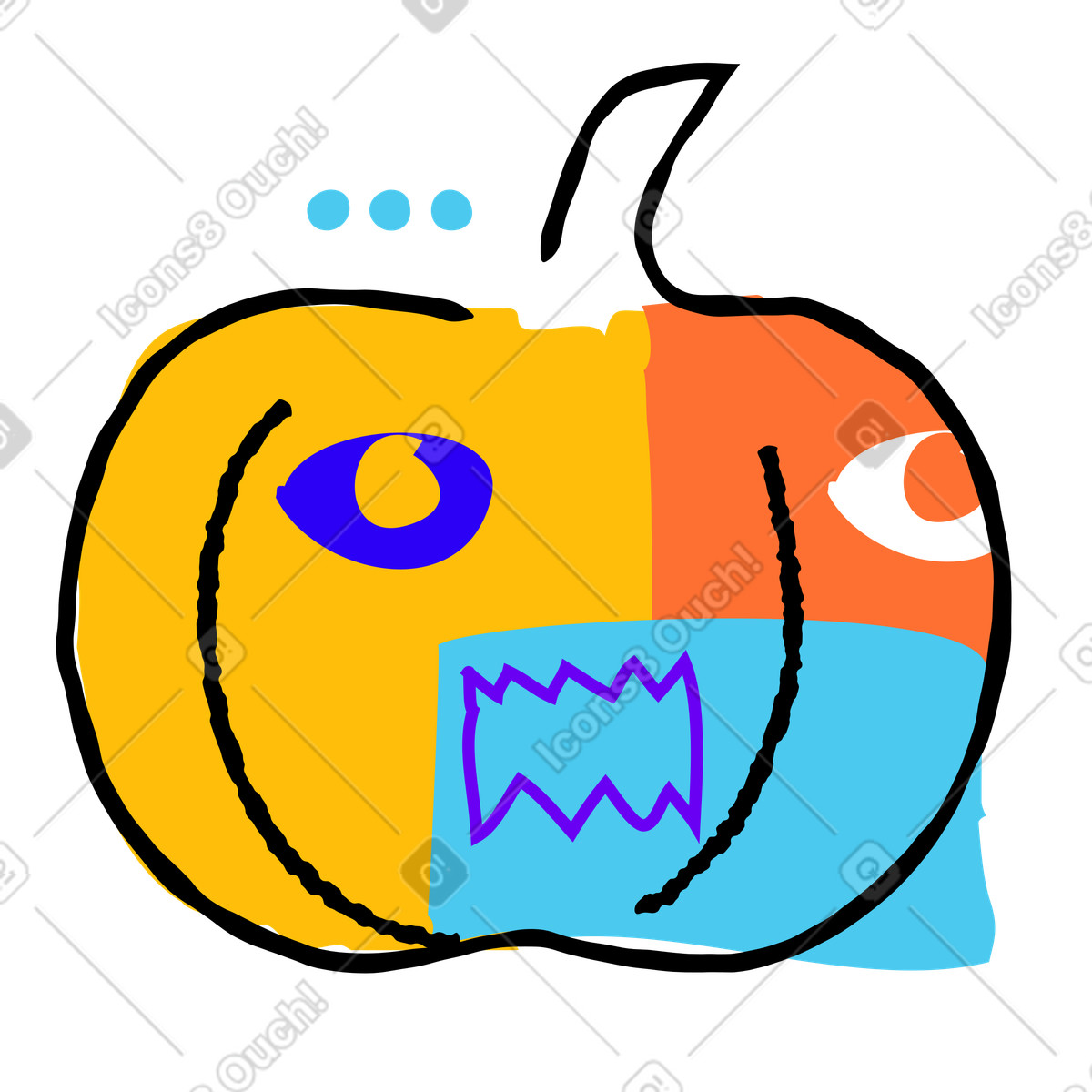 Ilustración Abstract colorful jack-o'-lantern, Halloween decoration concept en estilo Puzzle a descargar en PNG y SVG