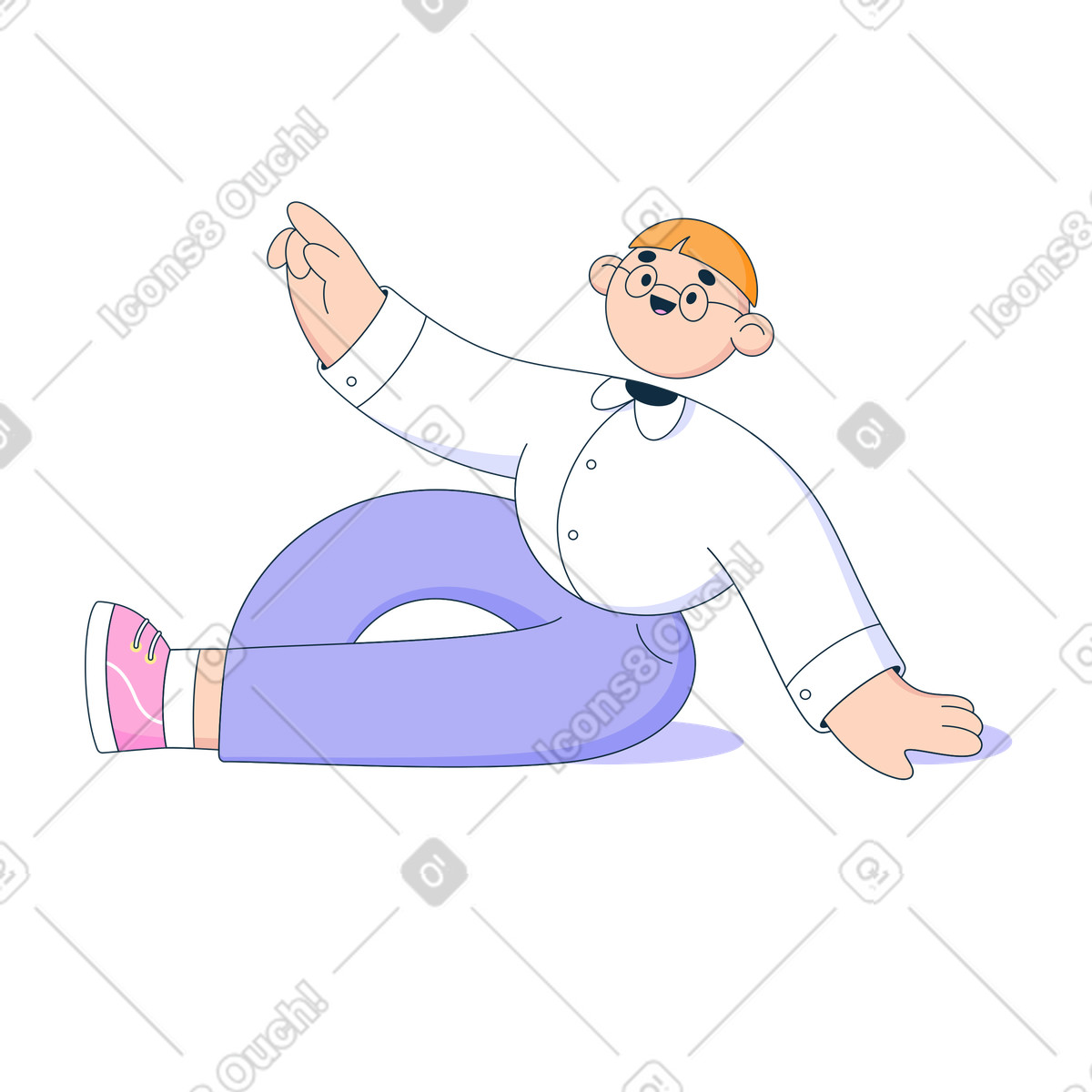 Ilustração animada de Menino óculos em no estilo Bubble gum para baixar em GIF, Lottie (JSON), AE