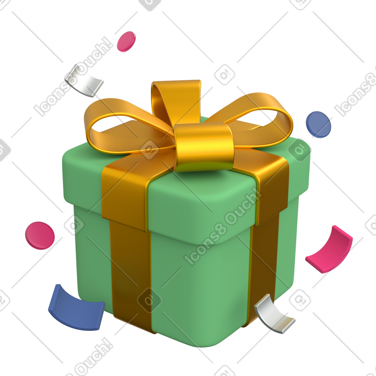 Gift box marketing promotion for customer loyalty rewards illustration in 3D Grid style download in PNG, SVG