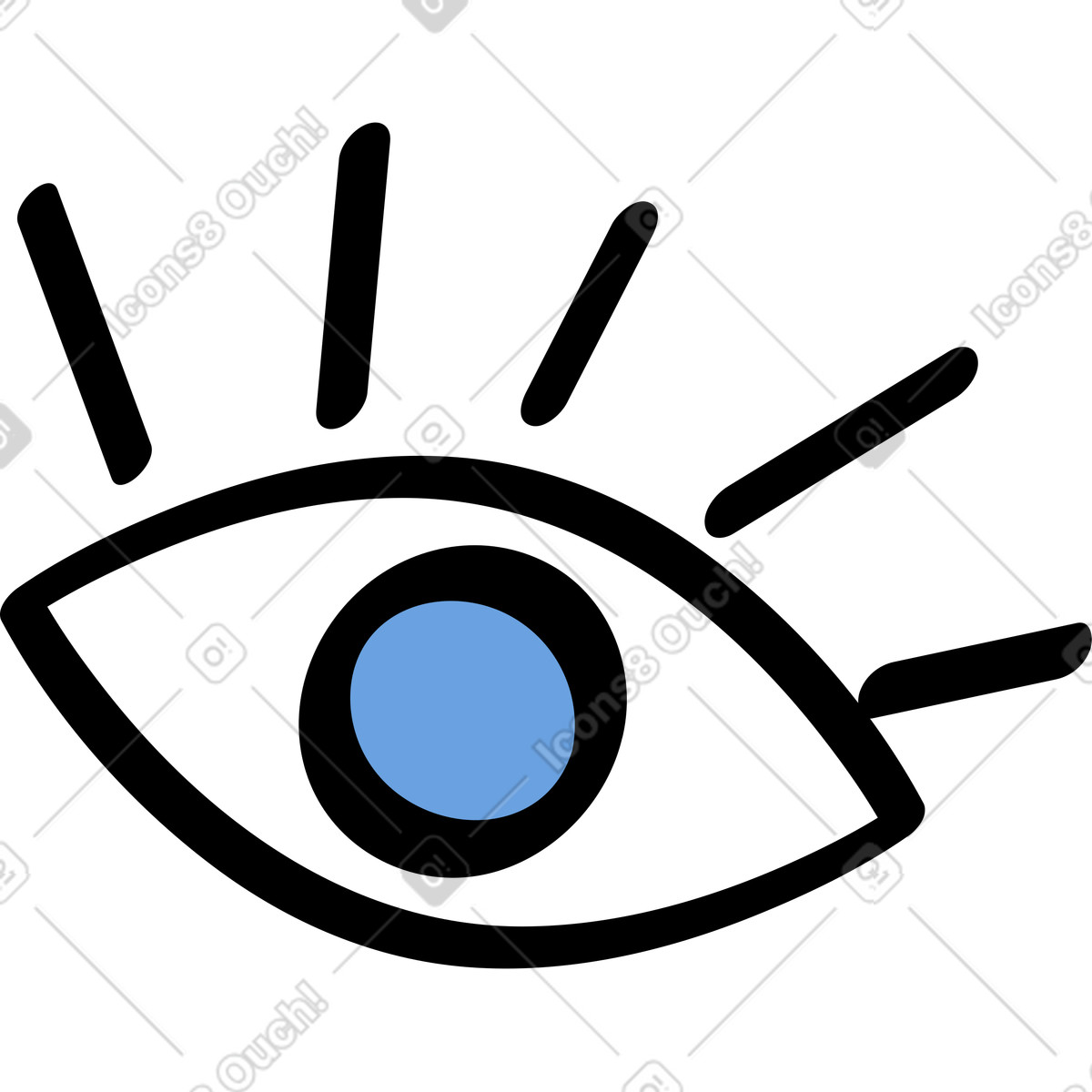 Ilustración Ojo en estilo Comic a descargar en PNG y SVG