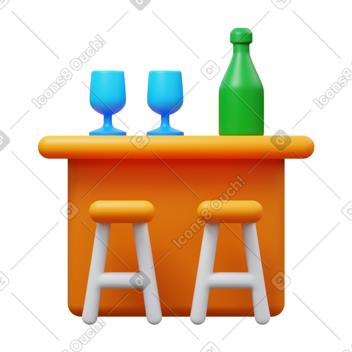 Bar counter illustrazione in stile 3D Fluency scarica in PNG, SVG