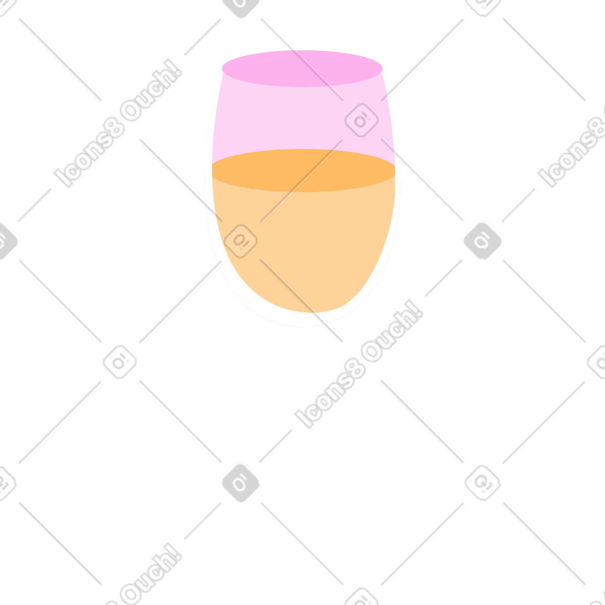 Glass with a drink illustration in Everyday style download in PNG, SVG