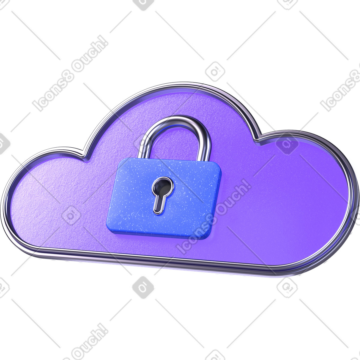 Ilustración Seguridad de datos en la nube, bloqueo almacenamiento cifrado, acceso seguro línea estilo 3D Boost a descargar PNG y SVG