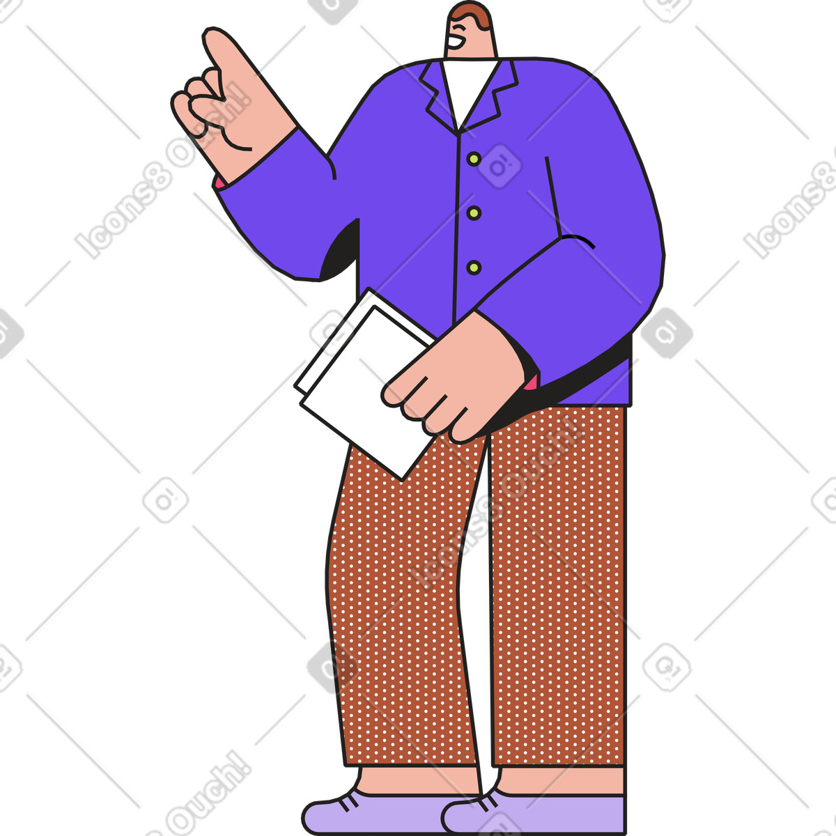 Ilustração de Empresário com papéis em no estilo Dazzle para baixar em PNG, SVG