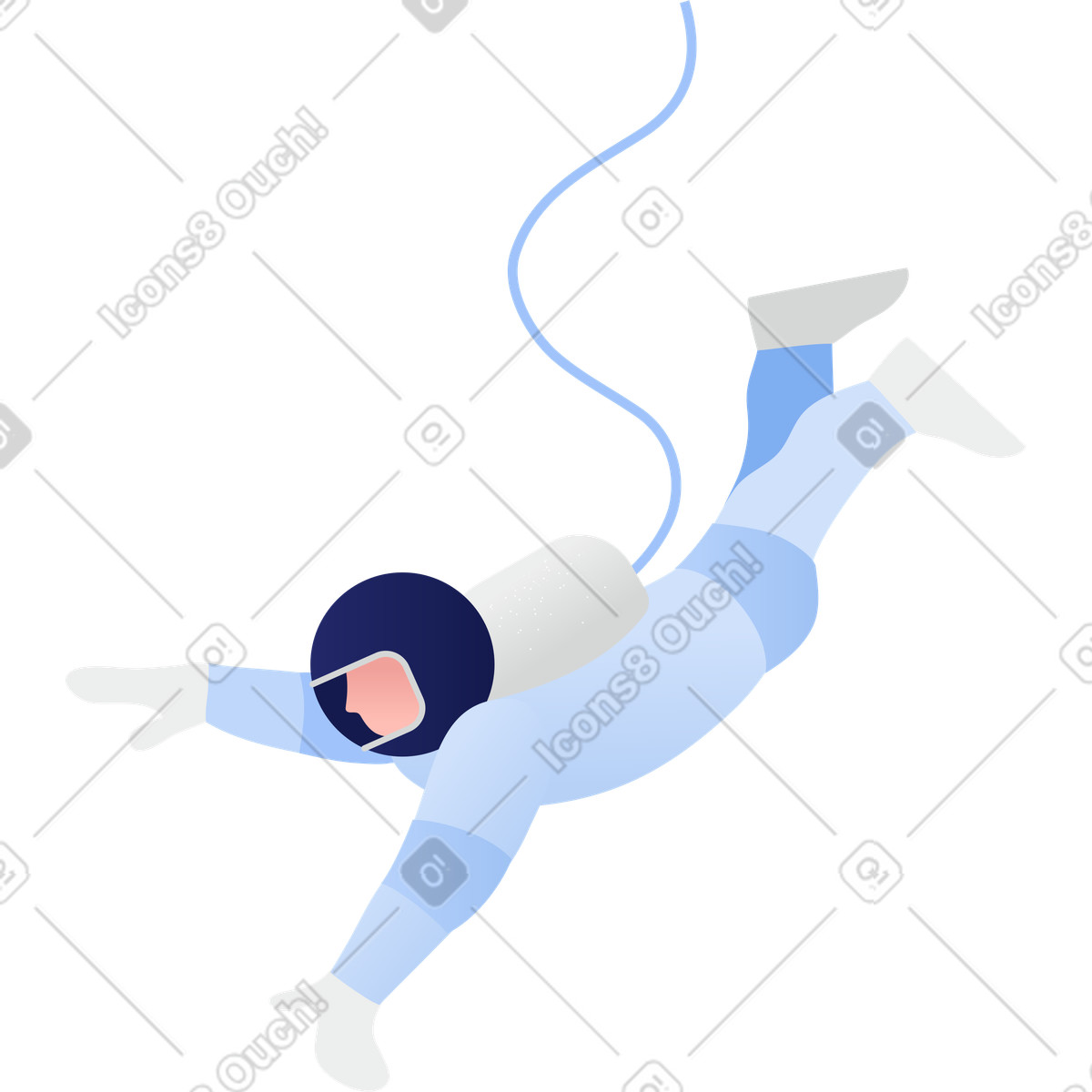 下载 Clip 风格的 宇航员 插画，支持 PNG、SVG 格式