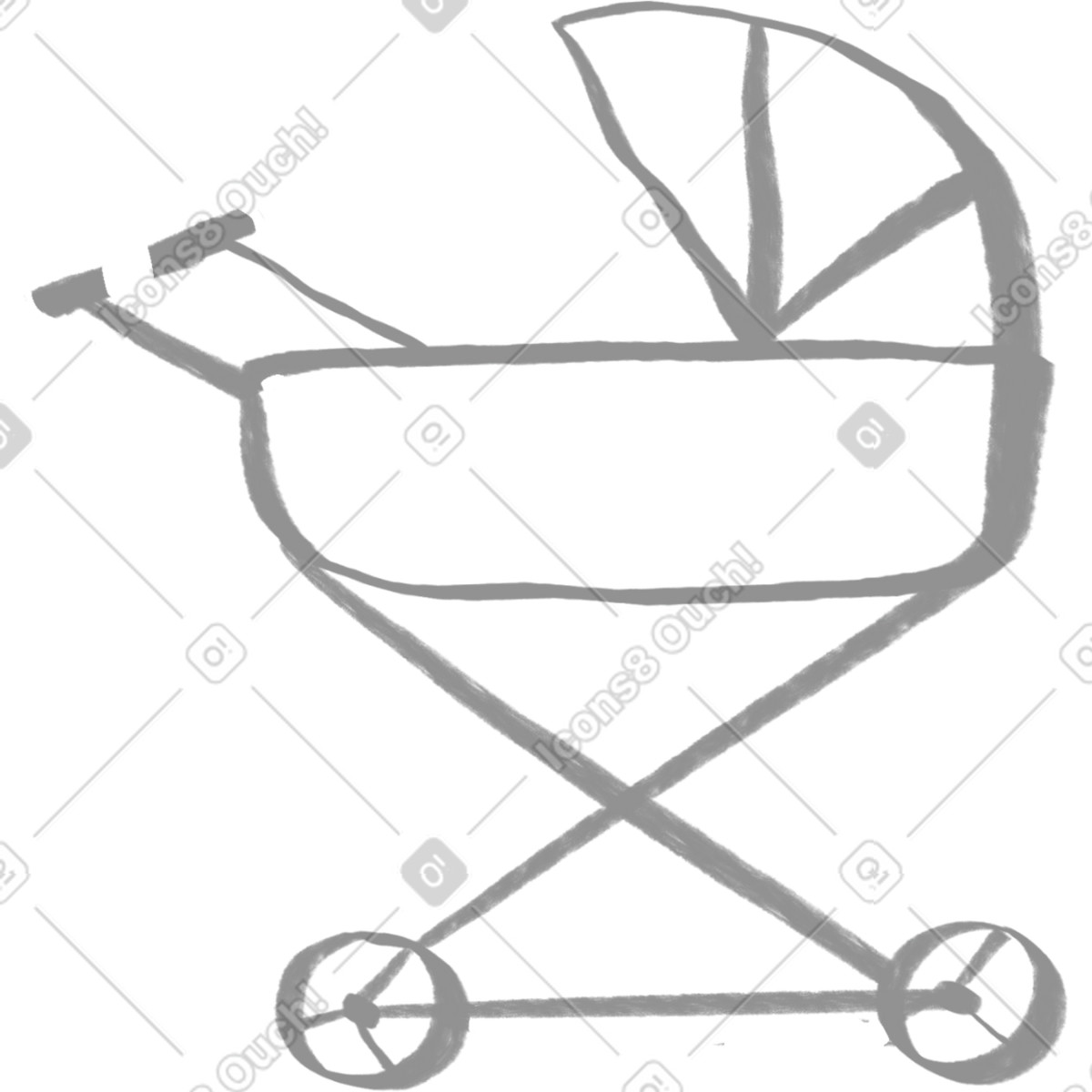 下载 Company 风格的 Gray stroller 插画，支持 PNG、SVG 格式