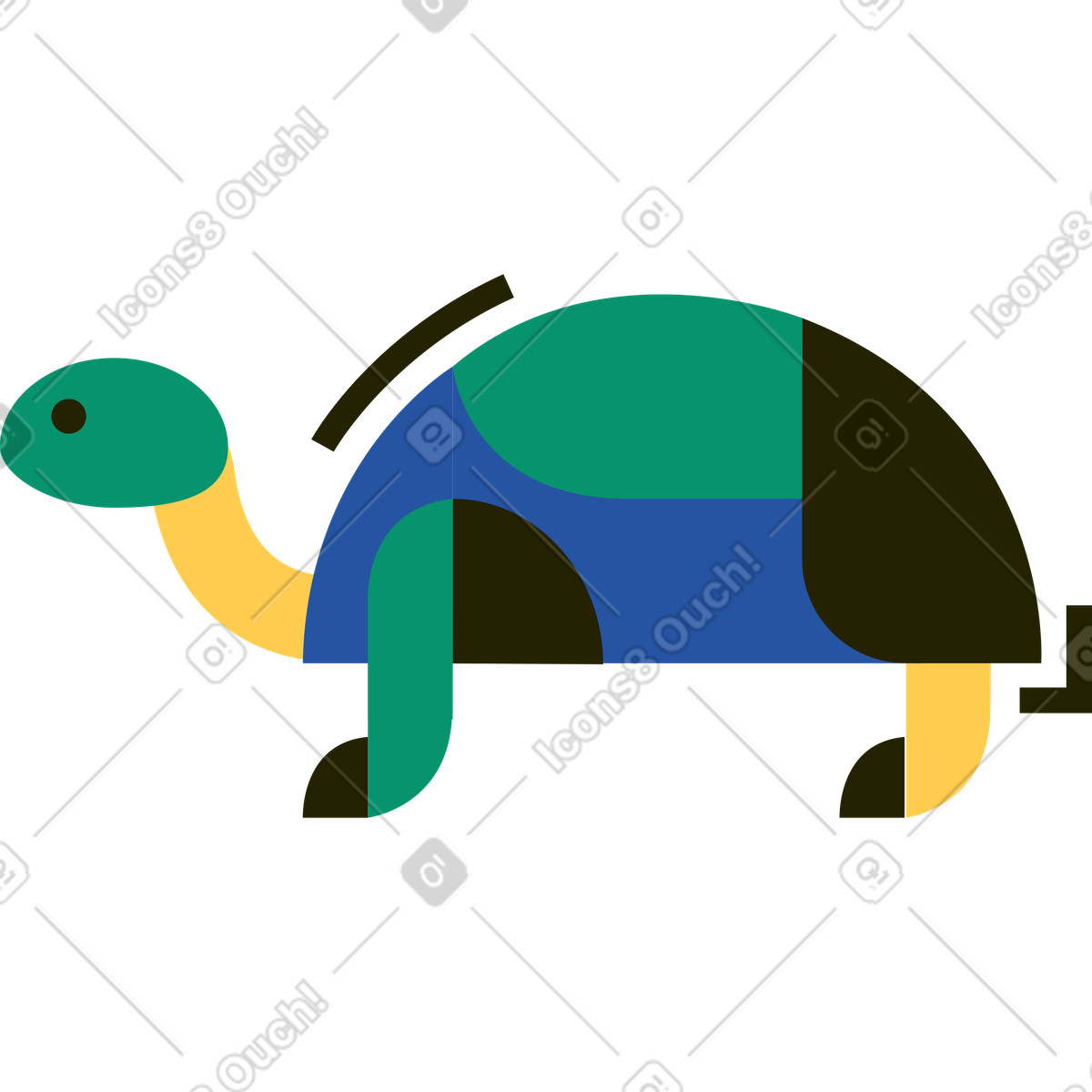 Turtle illustration in Spot style download in PNG, SVG