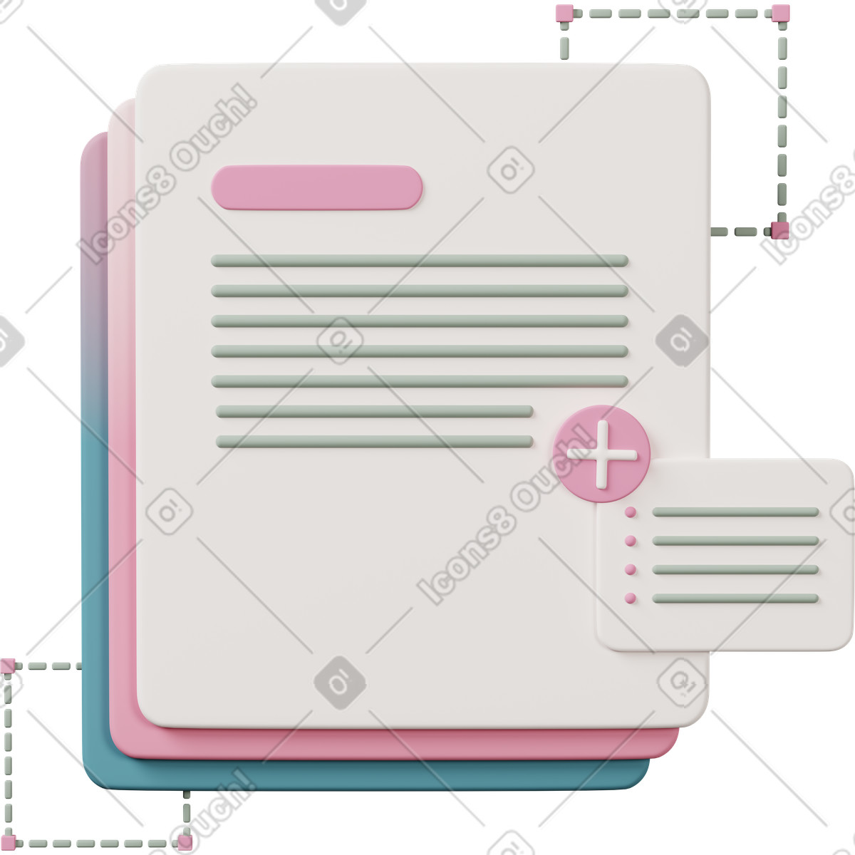 3D Casual life 스타일의 Creating new document with button 애니메이션 일러스트레이션 GIF, Lottie(JSON), AE로 다운로드