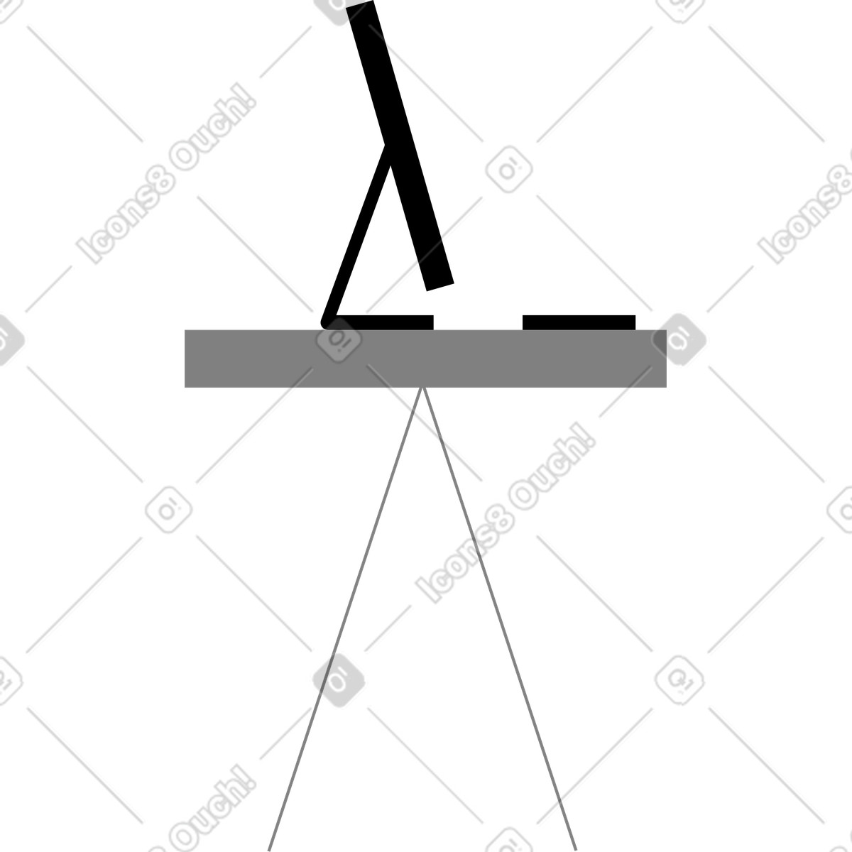 Tisch mit computer-Illustration im Tiny-Stil als Download in PNG, SVG