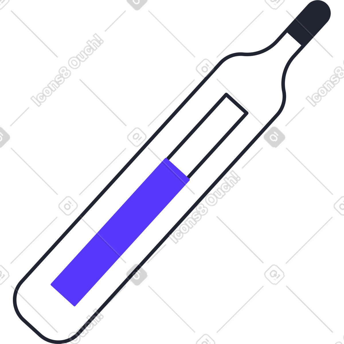 Large thermometer illustrazione in stile Pablita scarica in PNG, SVG