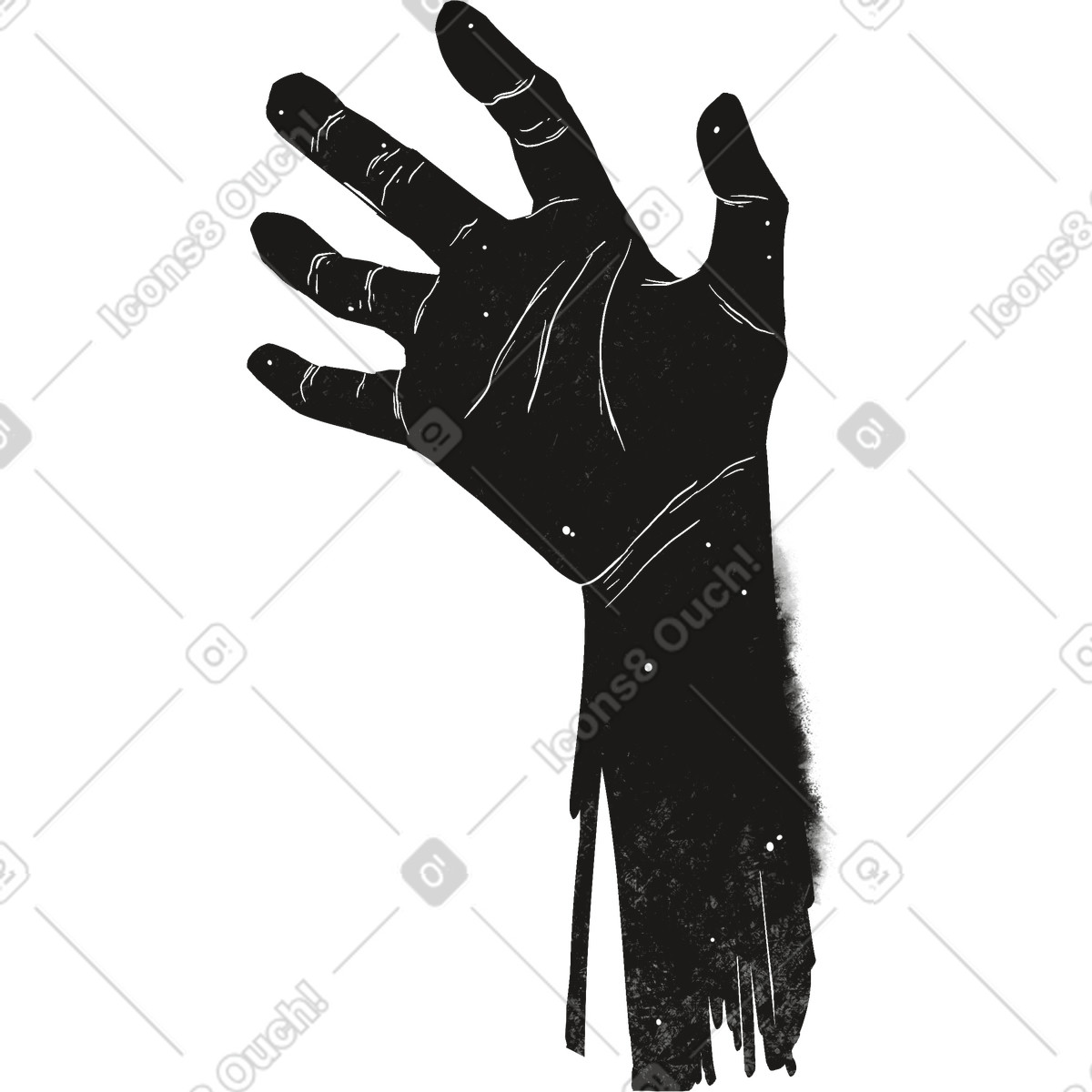 Ilustração de Zombie hand em no estilo Mystery para baixar em PNG, SVG