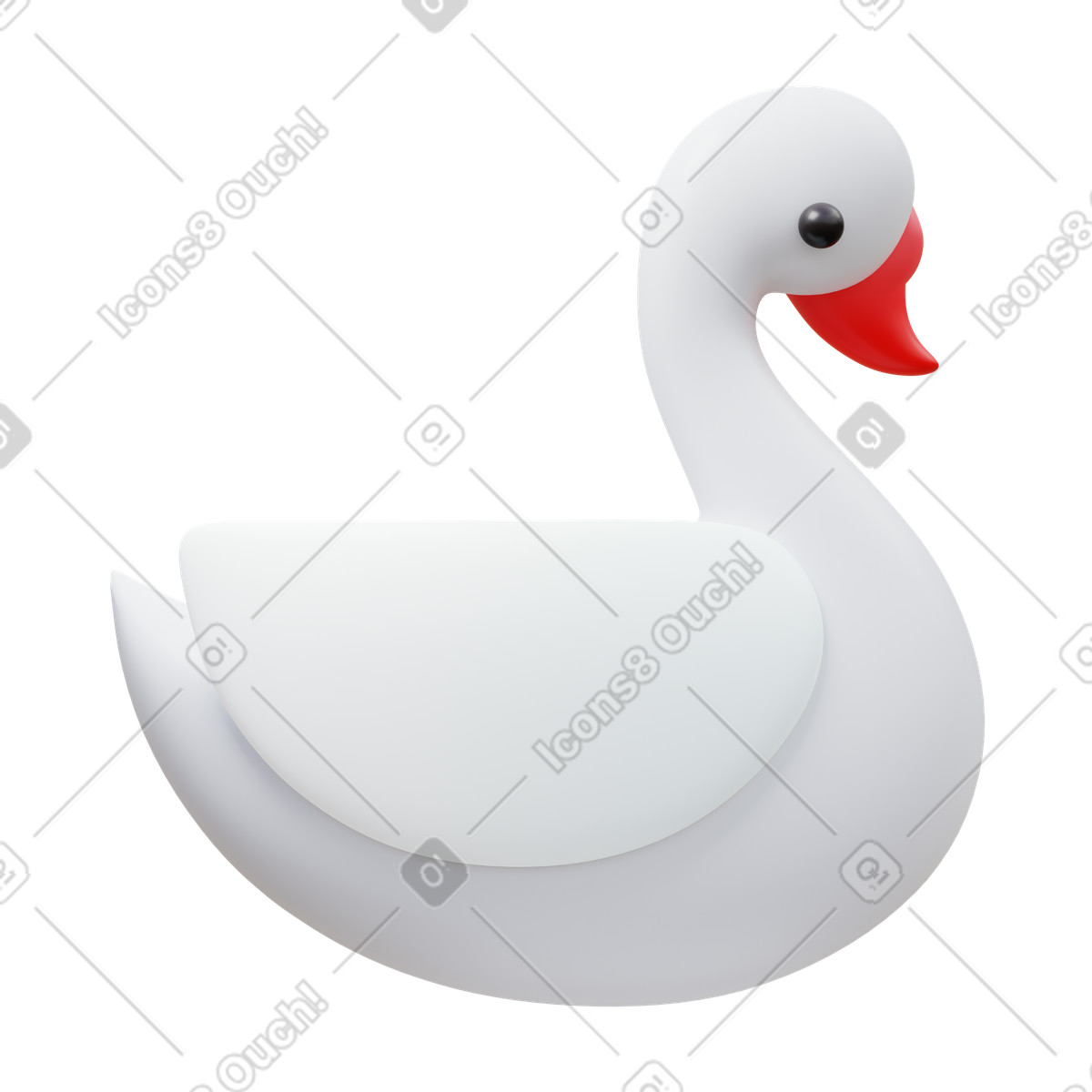 3D Fluency スタイルの 白鳥 のイラストをPNG、SVG形式でダウンロード