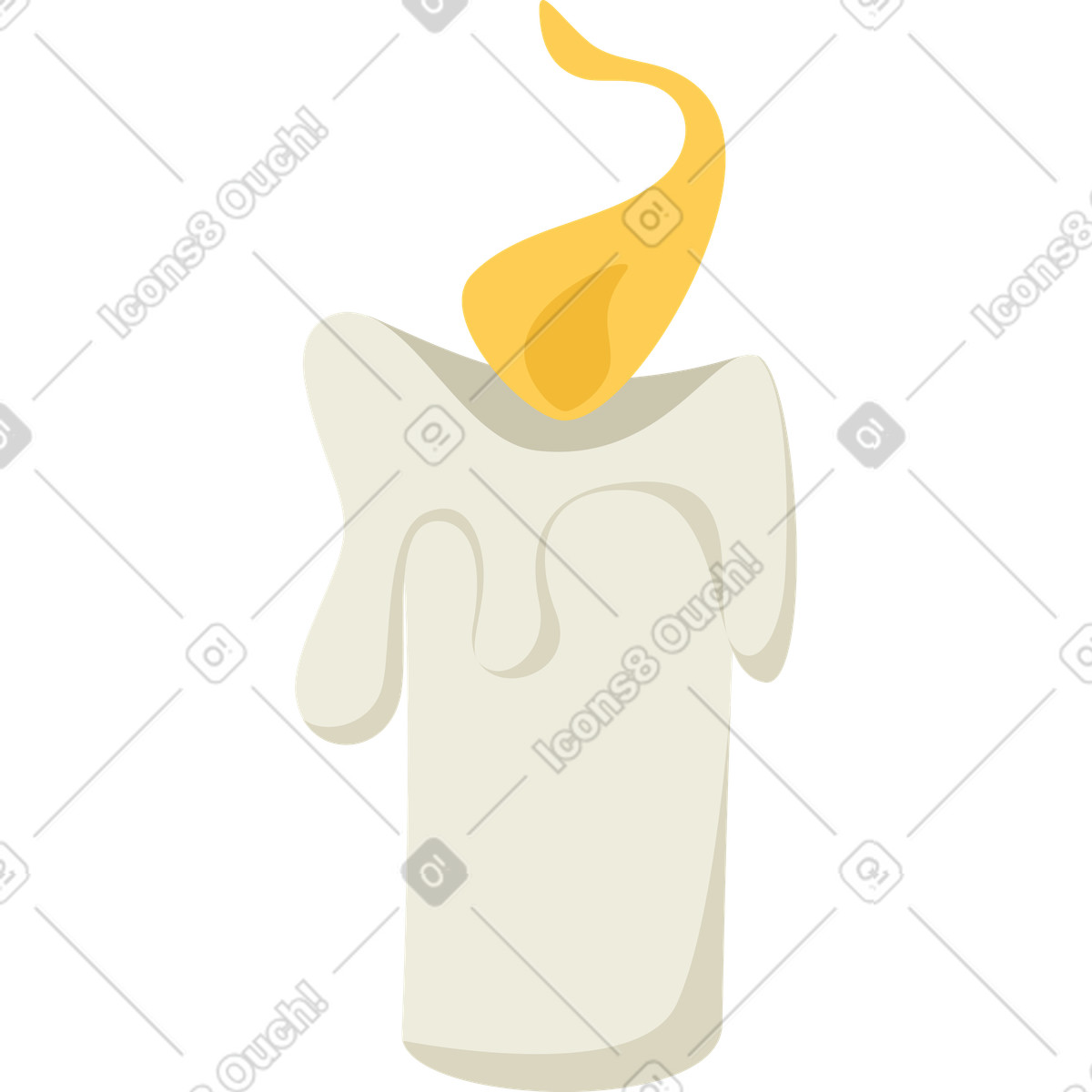 White candle illustration in Social style download in PNG, SVG